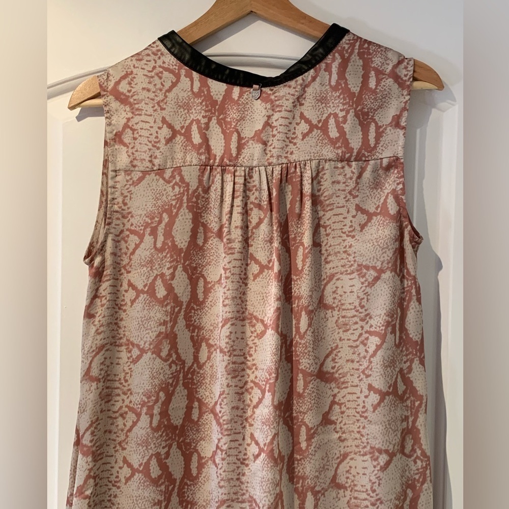 Rudsak Snake Print Dress Sleeveless Size Small Faux Leather Collar Belt Missing. - Picture 12 of 16